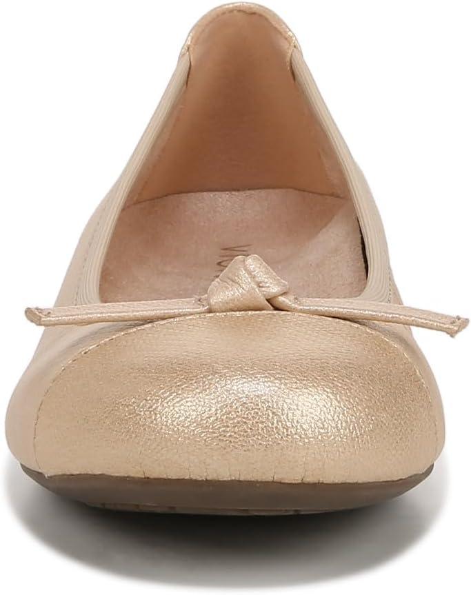 imageVionic Womens Amorie Skimmers Ballet FlatGold Shimmer Embroidered Leather