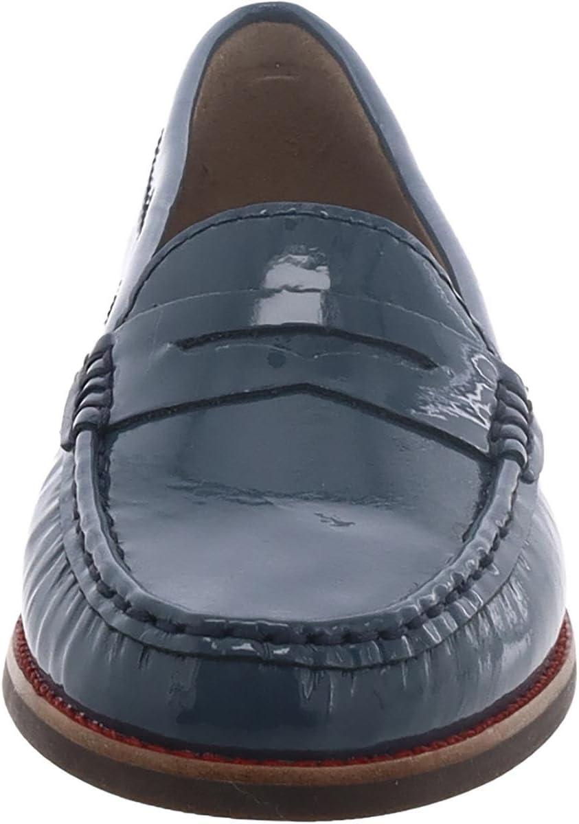 imageWomens Genuine Leather Comfort Slip on Penny LoafersAtlantic Blue Patent