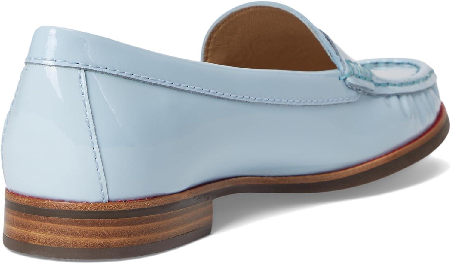 imageWomens Genuine Leather Comfort Slip on Penny LoafersBaby Blue Soft Patent