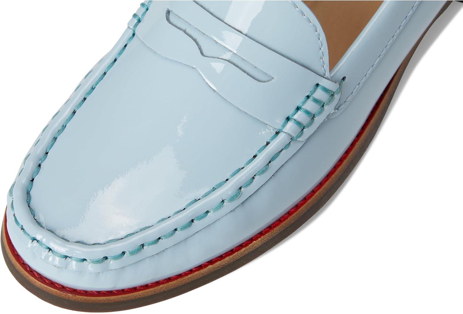 imageWomens Genuine Leather Comfort Slip on Penny LoafersBaby Blue Soft Patent