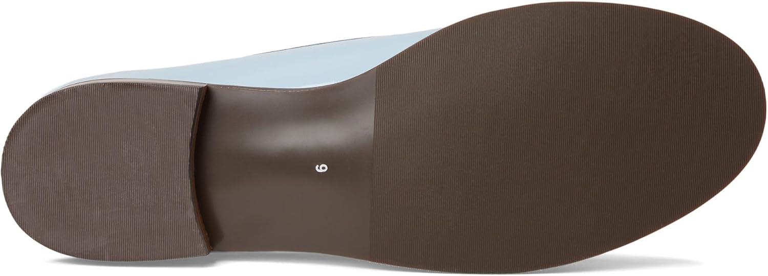 imageWomens Genuine Leather Comfort Slip on Penny LoafersBaby Blue Soft Patent