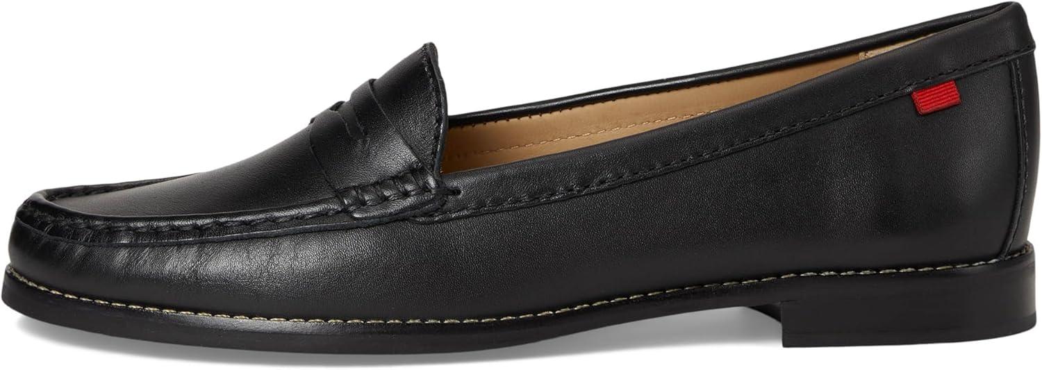 imageWomens Genuine Leather Comfort Slip on Penny LoafersBlack Napa