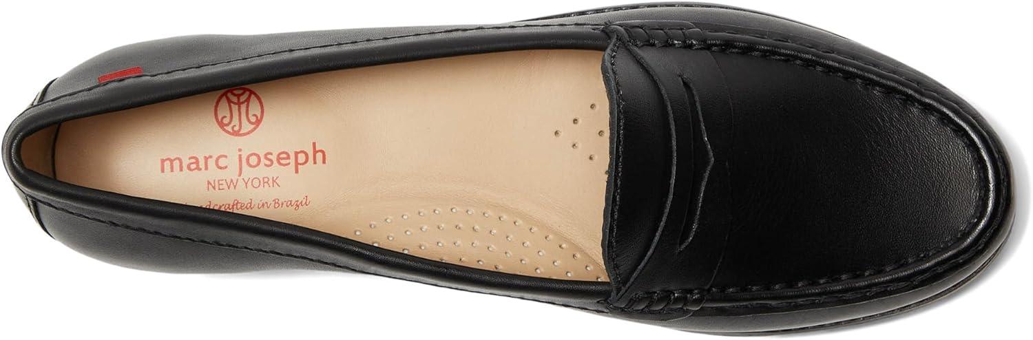 imageWomens Genuine Leather Comfort Slip on Penny LoafersBlack Napa