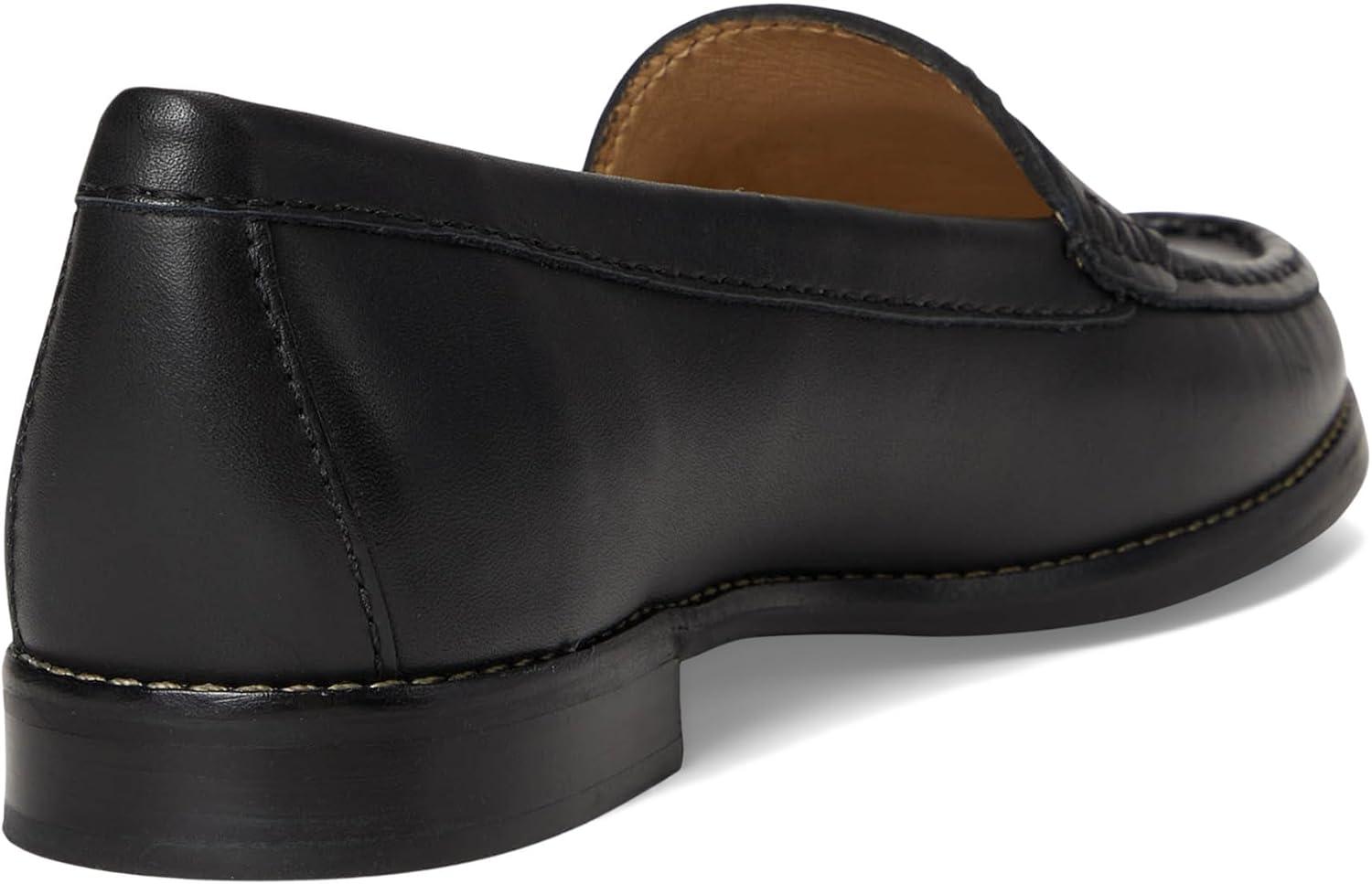 imageWomens Genuine Leather Comfort Slip on Penny LoafersBlack Napa