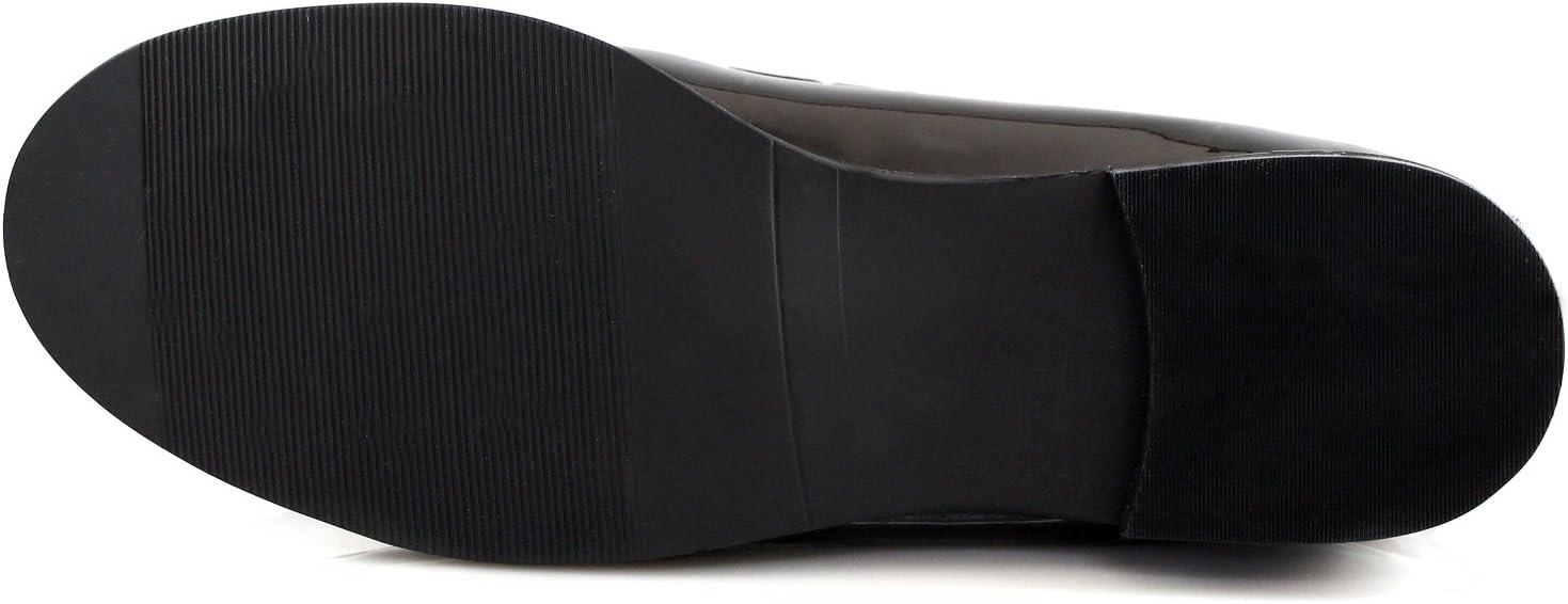 imageWomens Genuine Leather Comfort Slip on Penny LoafersBlack Patent