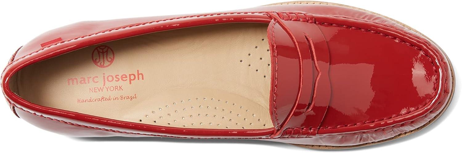 imageWomens Genuine Leather Comfort Slip on Penny LoafersCampari Patent