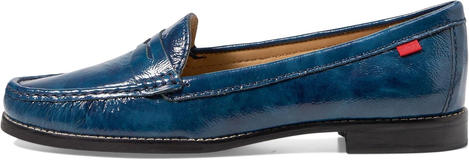 imageWomens Genuine Leather Comfort Slip on Penny LoafersDenim Stained Patent