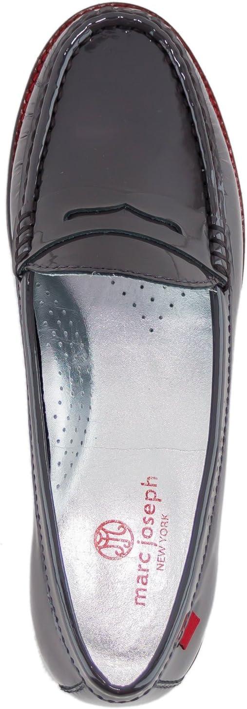 imageWomens Genuine Leather Comfort Slip on Penny LoafersGrey Patent