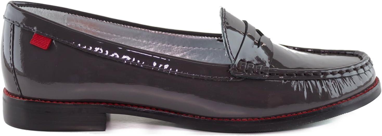 imageWomens Genuine Leather Comfort Slip on Penny LoafersGrey Patent