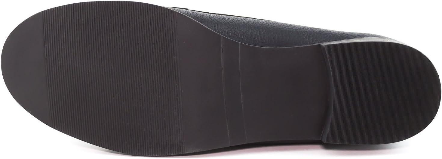 imageWomens Genuine Leather Comfort Slip on Penny LoafersNavy Grainy