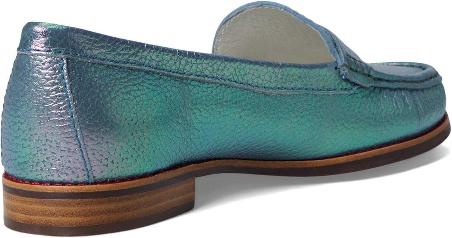 imageWomens Genuine Leather Comfort Slip on Penny LoafersOcean Prism Grainy