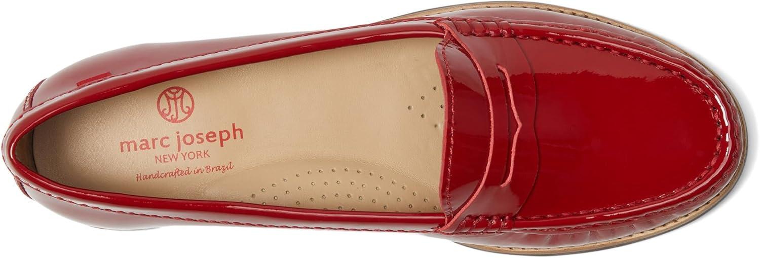 imageWomens Genuine Leather Comfort Slip on Penny LoafersRed Patent