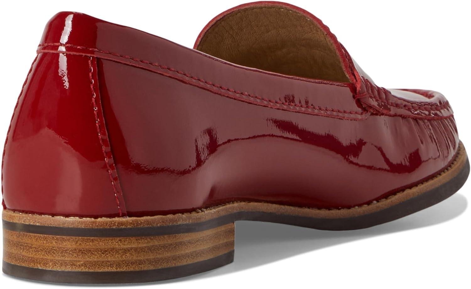imageWomens Genuine Leather Comfort Slip on Penny LoafersRed Patent