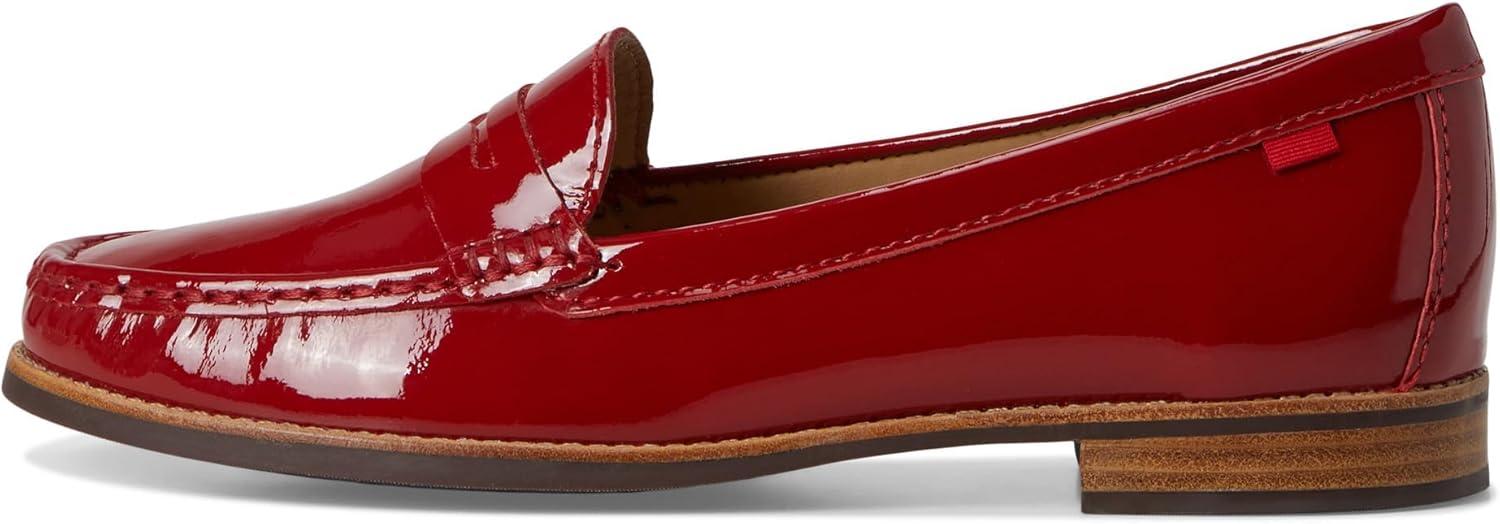 imageWomens Genuine Leather Comfort Slip on Penny LoafersRed Patent