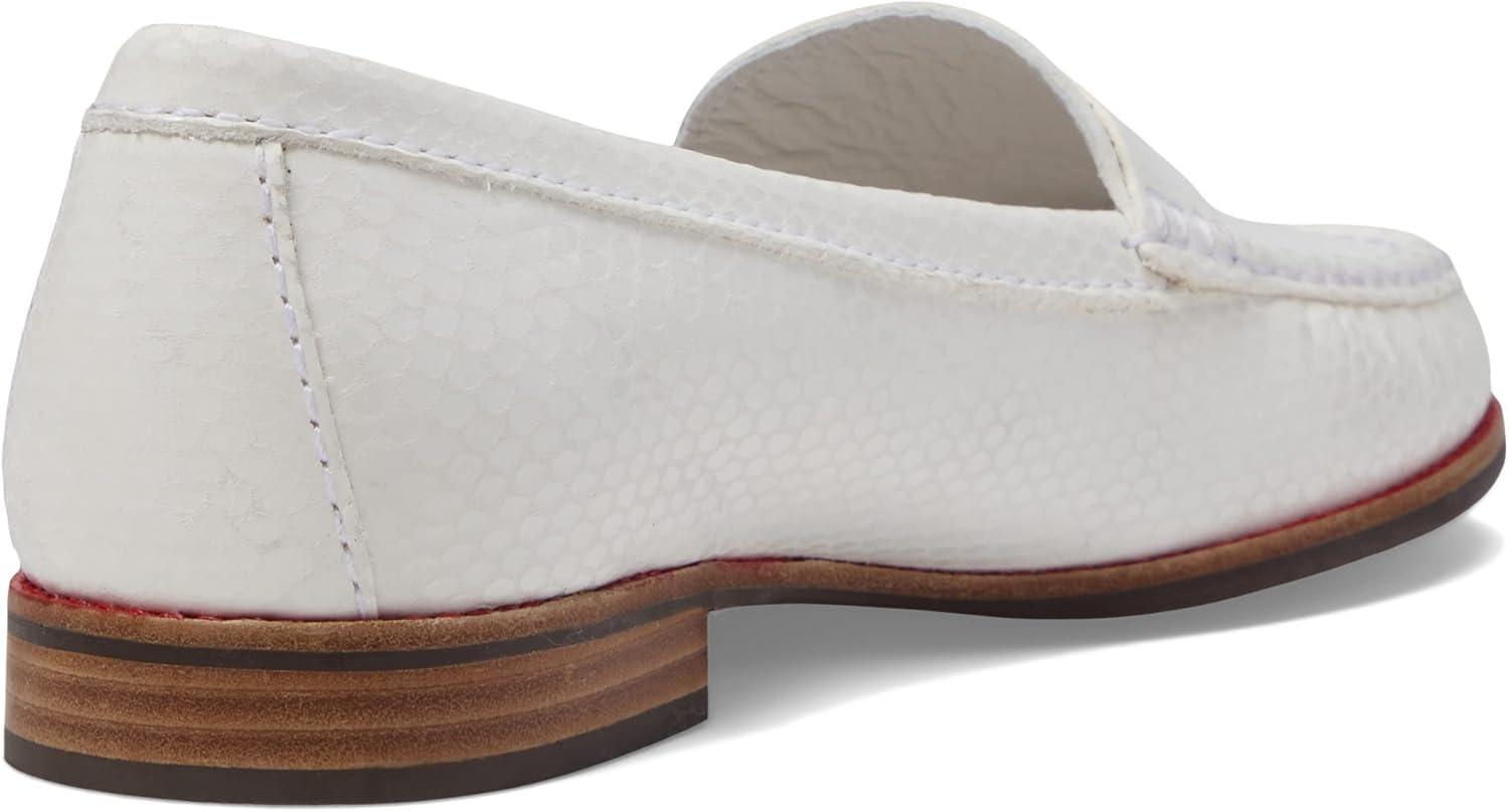 imageWomens Genuine Leather Comfort Slip on Penny LoafersWhite Snake