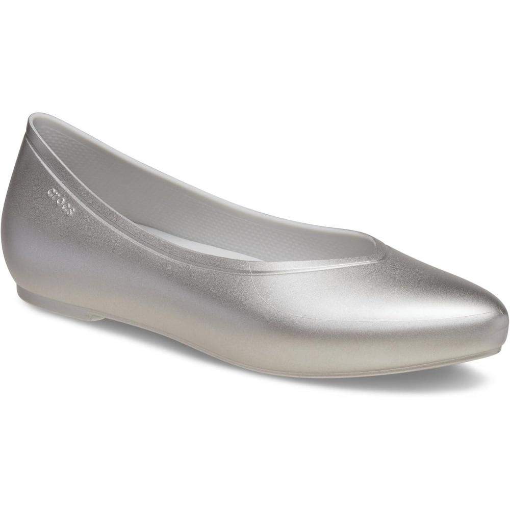 imageCrocs Womens Brooklyn Pointed FlatSilver Metallic