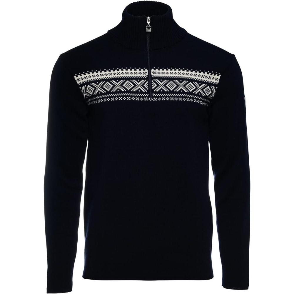 imageDale of Norway Dalestolen Mens Sweater  Merino Wool Mock Neck Sweater for Men  Quarter Zip Pullover High Neck Ski SweaterC00nvyOffwht