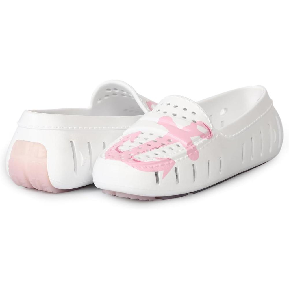 imageFloafers Womens Posh Driver Print Boat ShoeWhiteRose Quartz Anchor