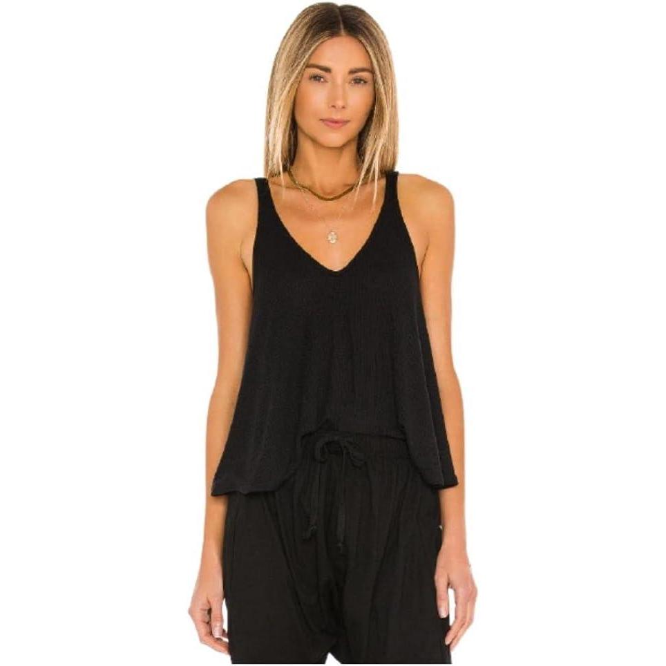 imageFree People Dani Tank Top for Women Thin Shoulder Straps with Sleeveless Construction and Lightweight Slouchy Fit TankBlack