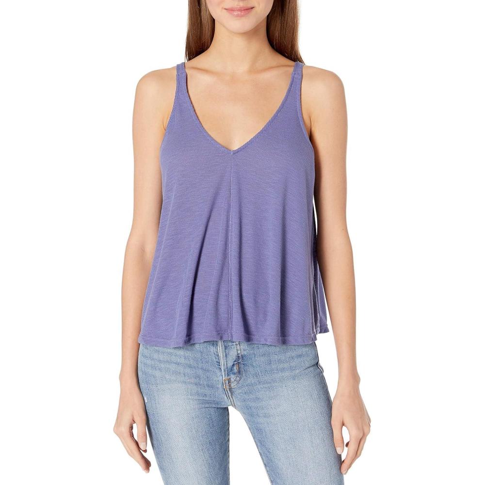 imageFree People Dani Tank Top for Women Thin Shoulder Straps with Sleeveless Construction and Lightweight Slouchy Fit TankDusty Iris