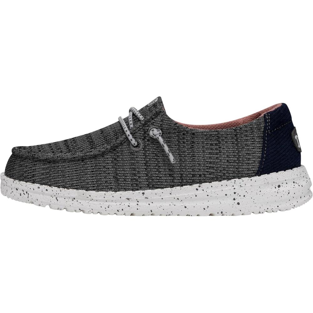 imageHEYDUDE Wendy Sport Mesh Loafers for Kids Girls  Textile Upper  TwoEyelet Lace Closure  Slipon StyleNavy