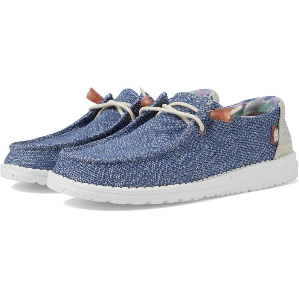 imageHey Dude Womens Lily Multiple Colors  Womens Shoes  Womens Lace Up Loafers  Comfortable ampamp LightWeightBlue Denim