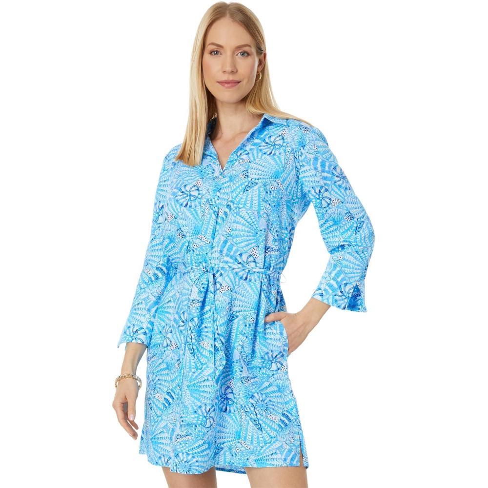 imageLilly Pulitzer Pilar Tunic Linen DressAmalfi Blue By the Seashore