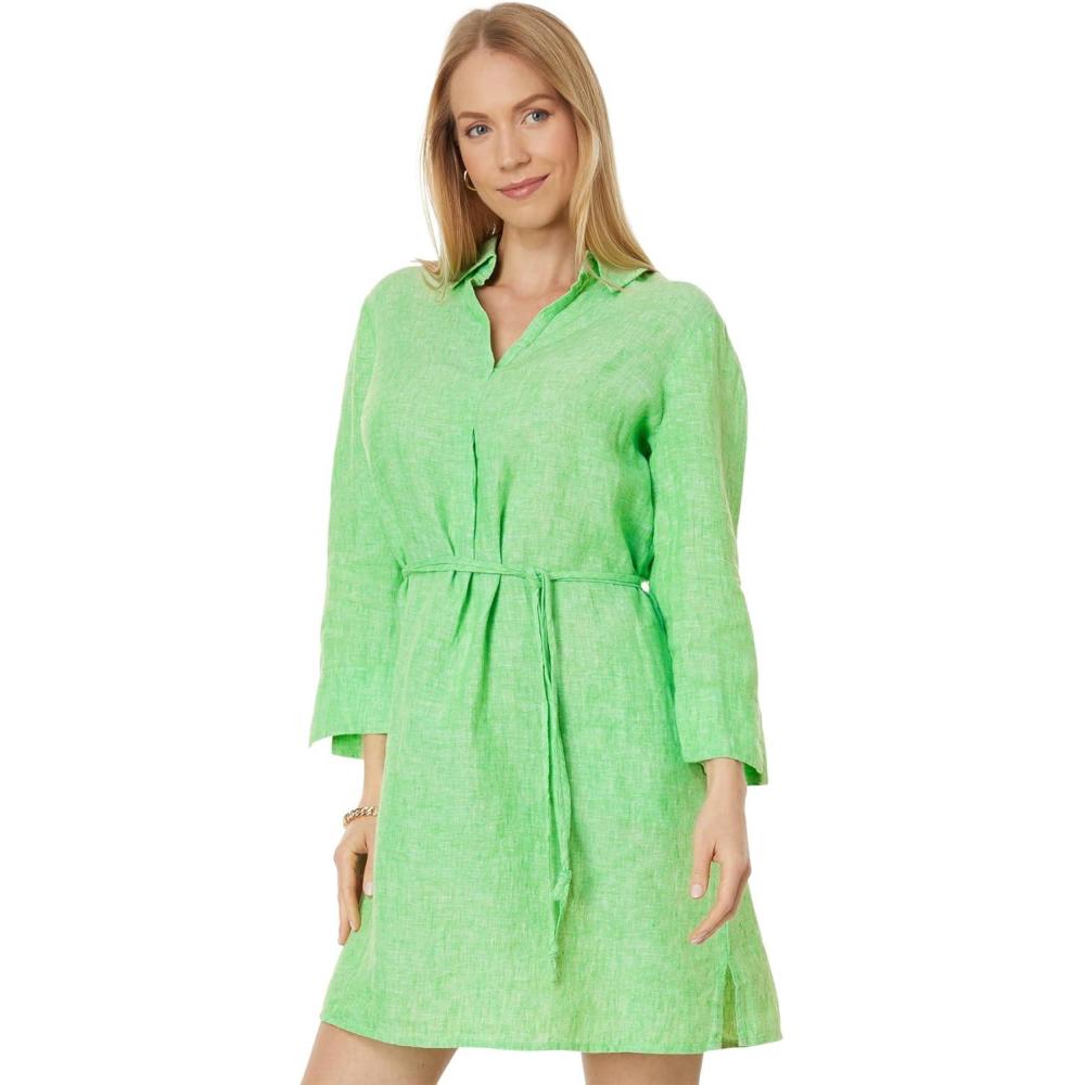 imageLilly Pulitzer Pilar Tunic Linen DressGecko GreenResort White
