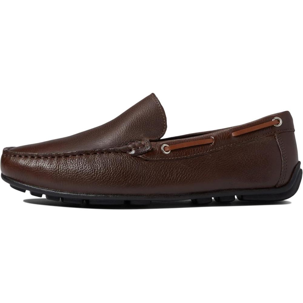 imageMens Genuine Leather Casual Slip On Venetian LoafersBrown Grainy