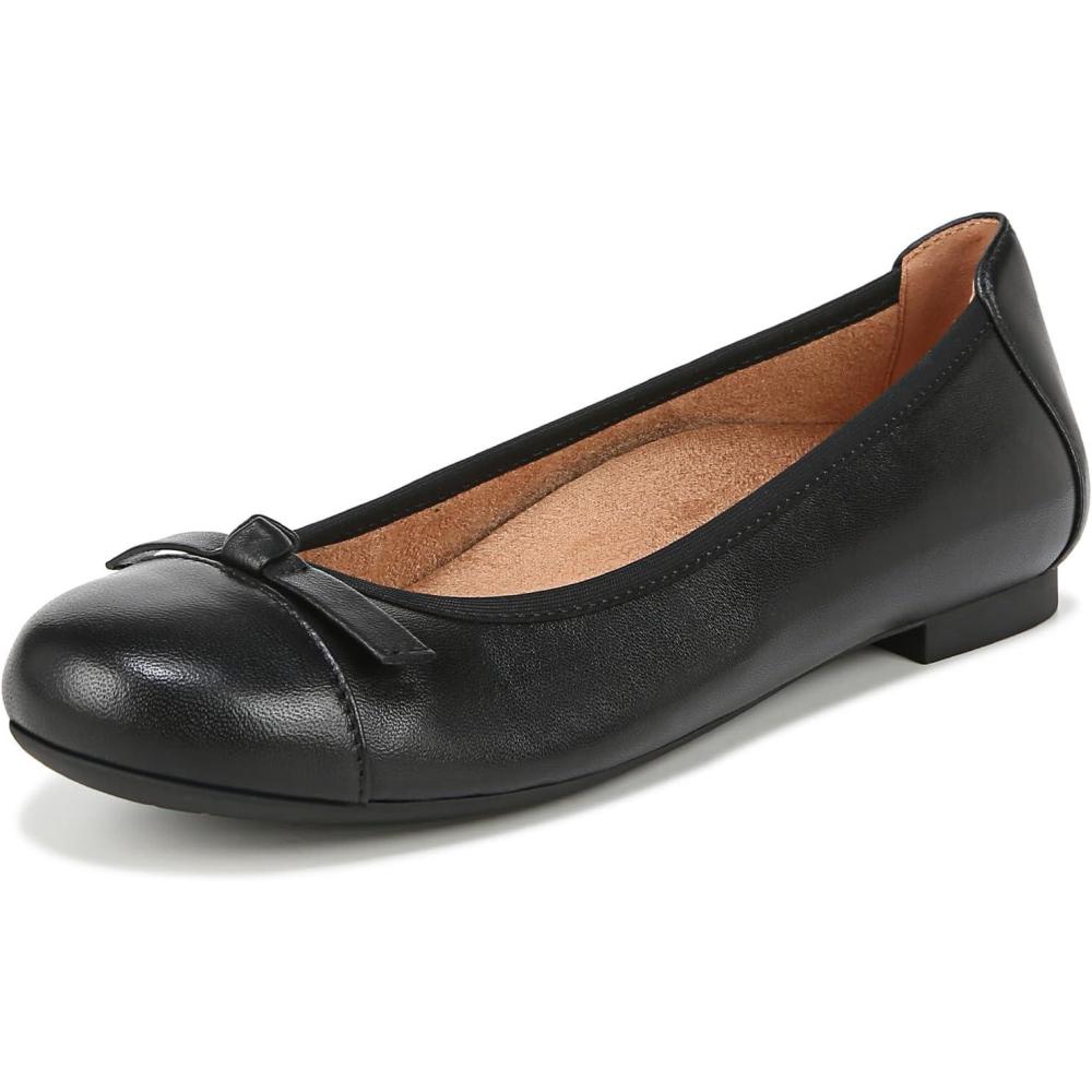 imageVionic Womens Amorie Skimmers Ballet FlatBlack Leather
