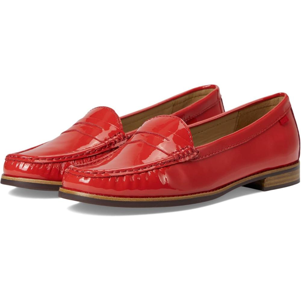 imageWomens Genuine Leather Comfort Slip on Penny LoafersCoral Soft Patent