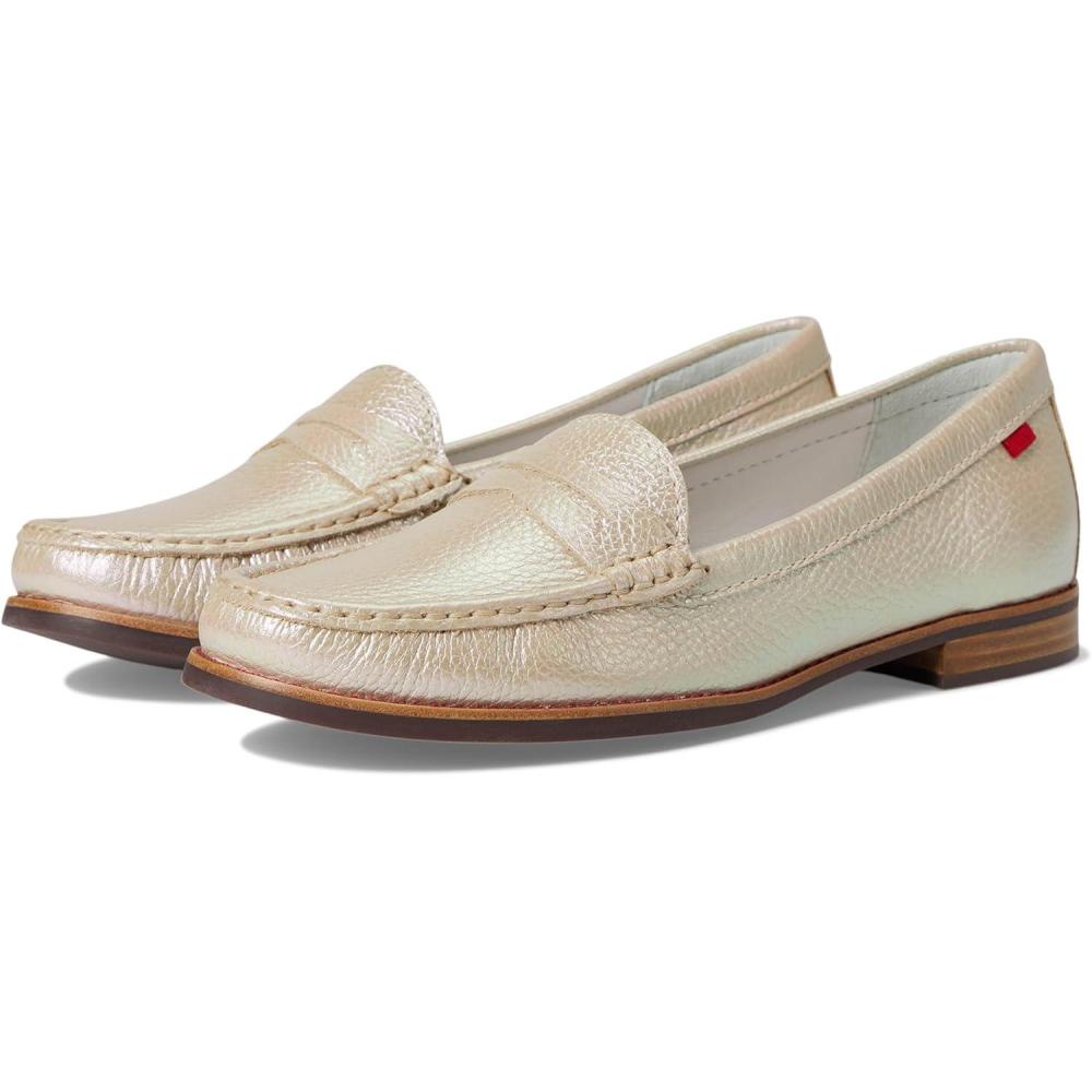 imageWomens Genuine Leather Comfort Slip on Penny LoafersOpal Glow Grainy