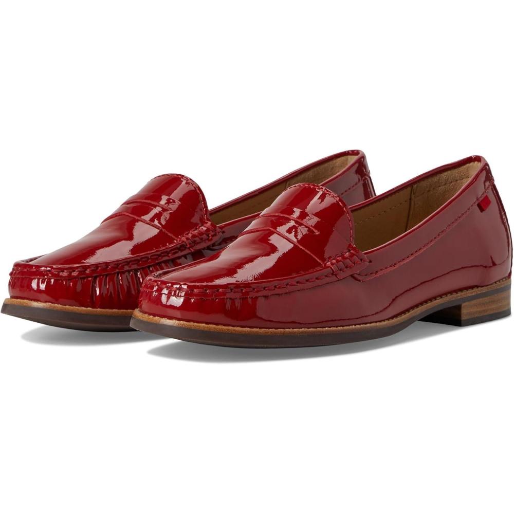 imageWomens Genuine Leather Comfort Slip on Penny LoafersRed Patent