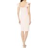 Calvin Klein Flutter Sleeve Square Neck Sheath(Petal)