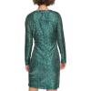 DKNY Sequin Side Ruched Dress(Emerald)