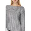 Elliott Lauren Women’s Cable Sweater with Foil Coating(Silver)