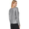 Elliott Lauren Women’s Cable Sweater with Foil Coating(Silver)