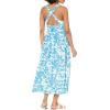 English Factory Floral Cross-Back Maxi Dress Blue MD