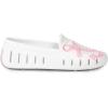 Floafers Women’s Posh Driver Print Boat Shoe(White/Rose Quartz Anchor)