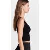 Free People Womens Solid Rib Brami(Black)