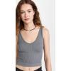 Free People Womens Solid Rib Brami(Grey)