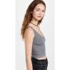 Free People Womens Solid Rib Brami(Grey)
