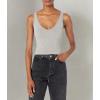 Free People Womens Solid Rib Brami(Heather Grey)