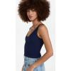 Free People Womens Solid Rib Brami(Navy)