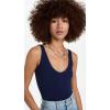 Free People Womens Solid Rib Brami(Navy)