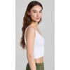 Free People Womens Solid Rib Brami(White)