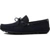 Men’s Genuine Leather Casual Slip on Tie-Bow Loafers(Navy Nubuck Grainy)