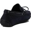 Men’s Genuine Leather Casual Slip on Tie-Bow Loafers(Navy Nubuck Grainy)