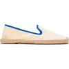 Soludos Women’s Smoking Slipper Espadrille Loafer(Ivory/Blue)