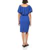 Trina Turk Women’s Off The Shoulder Plisse Dress(Admiral Blue)